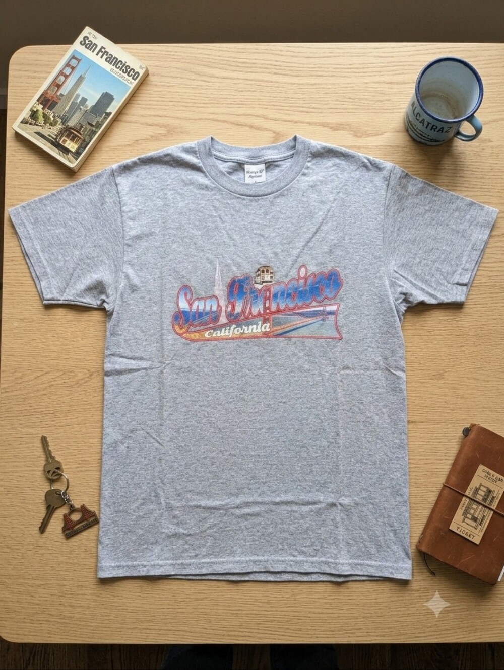 San Francisco California Graphic Tee - Light Gray